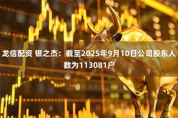 龙信配资 银之杰：截至2025年9月10日公司股东人数为113081户